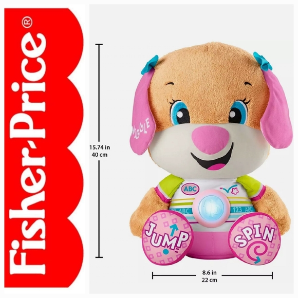 Fisher-Price Laugh & Learn So Big Sis, Large Musical Plush Puppy Toy Multi - Picture 7 of 9